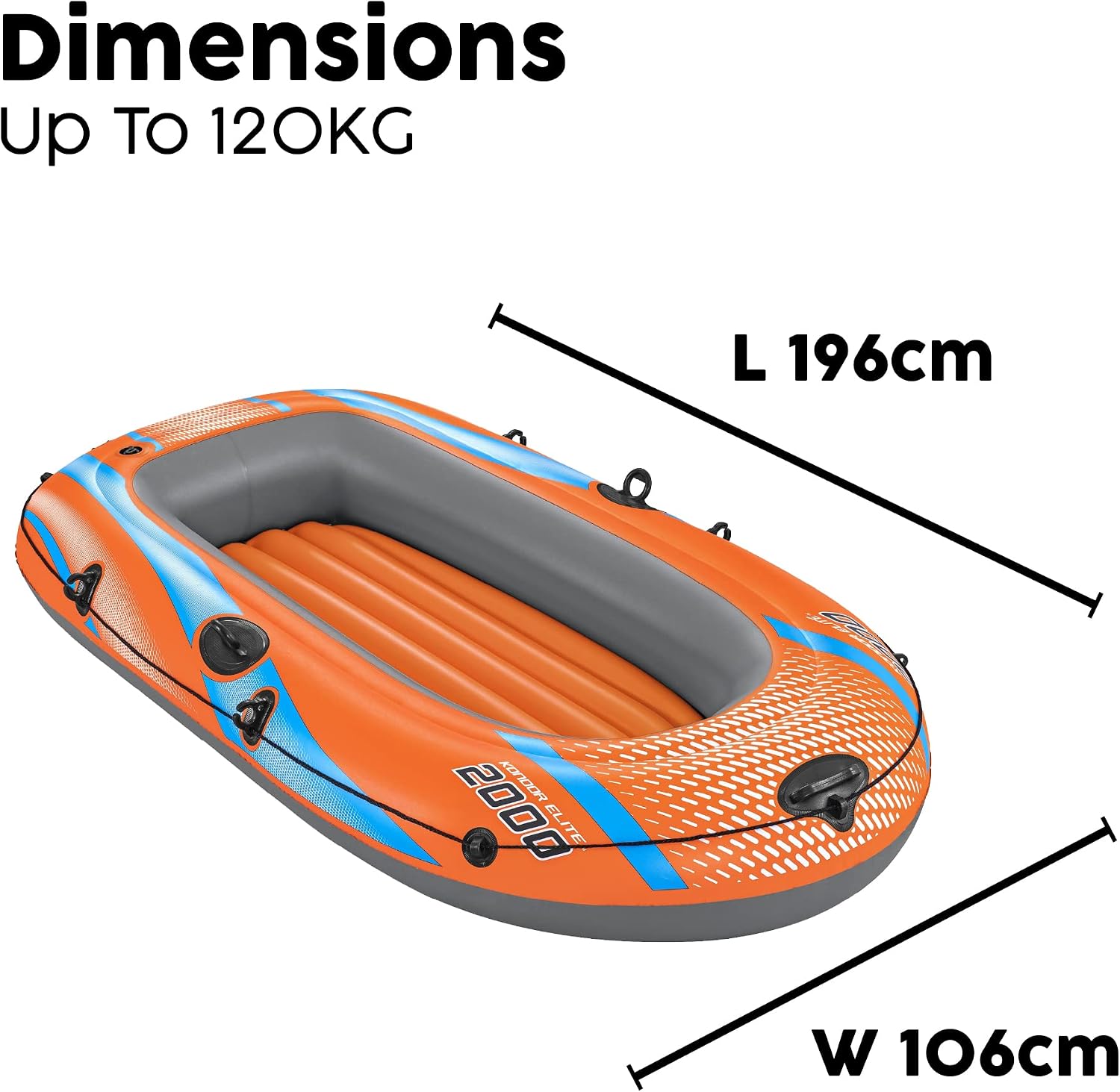 Detalle de Bestway Schlauchboot Kondor Elite – Bateau pneumatique compact et simple à utiliser