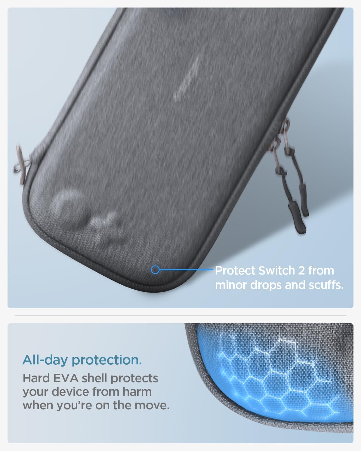 Thumbnail 5 de Spigen Klasden 2 : pochette de rangement pour Nintendo Switch 2 (2025) – gris charbon