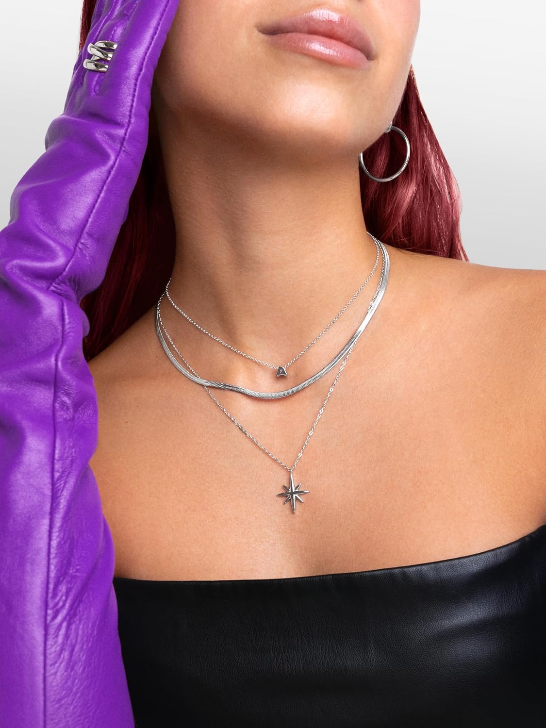 Detalle 2 de SINGULARU Collier Lisse S. Acier inoxydable ou plaqué or 18 Kt – Chaîne plate 40 cm + rallonge