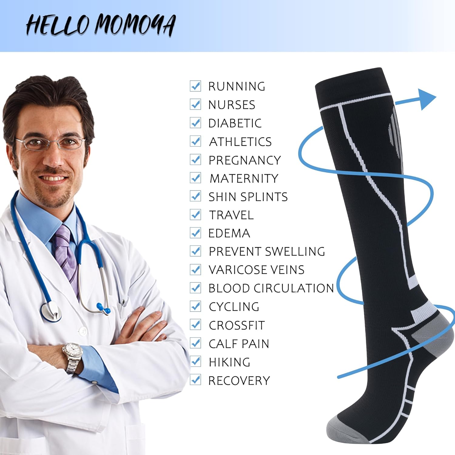 Thumbnail 1 de hello momoya Compression Socks 8 Pairs