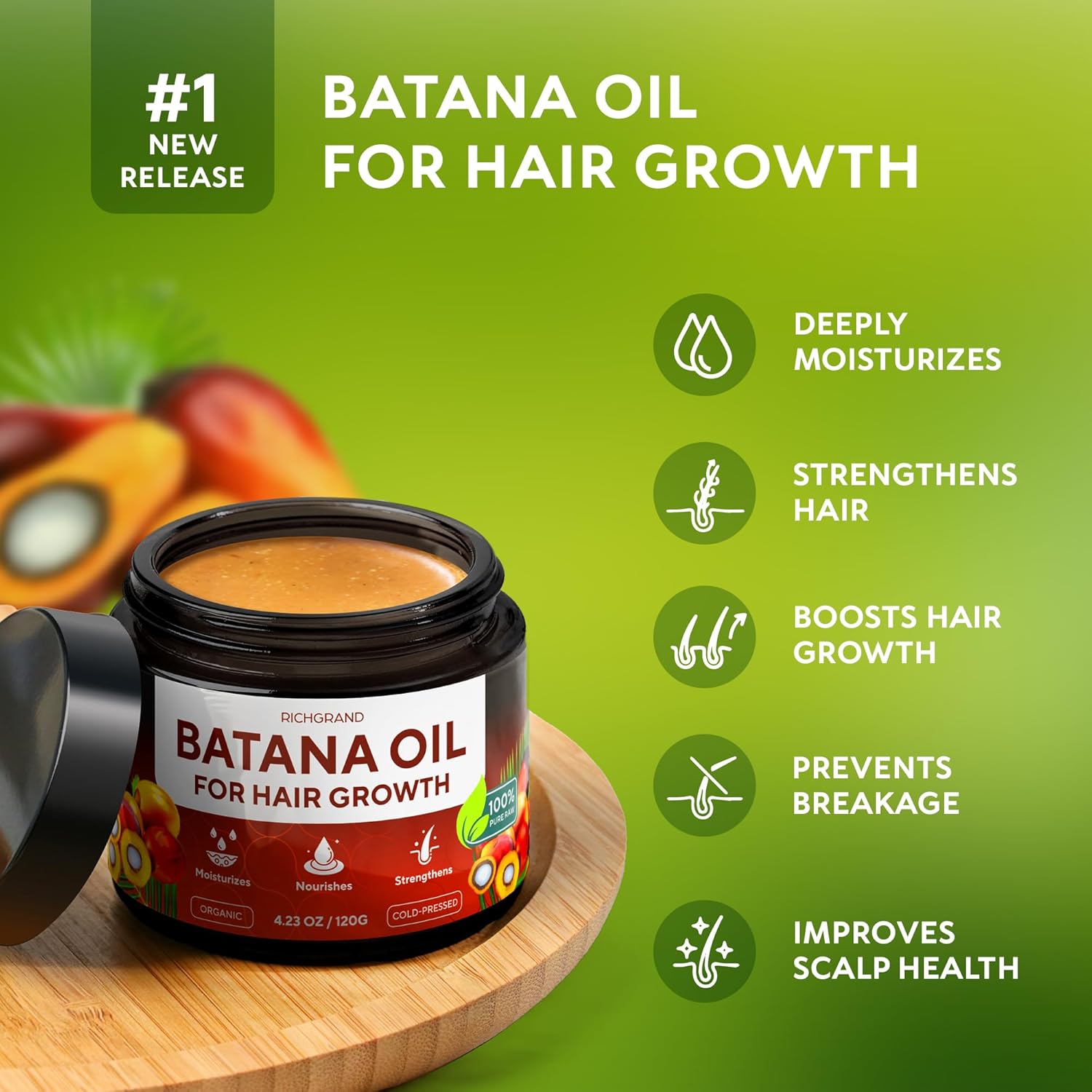 Detalle de Batana Oil for Hair Growth 4.23 oz