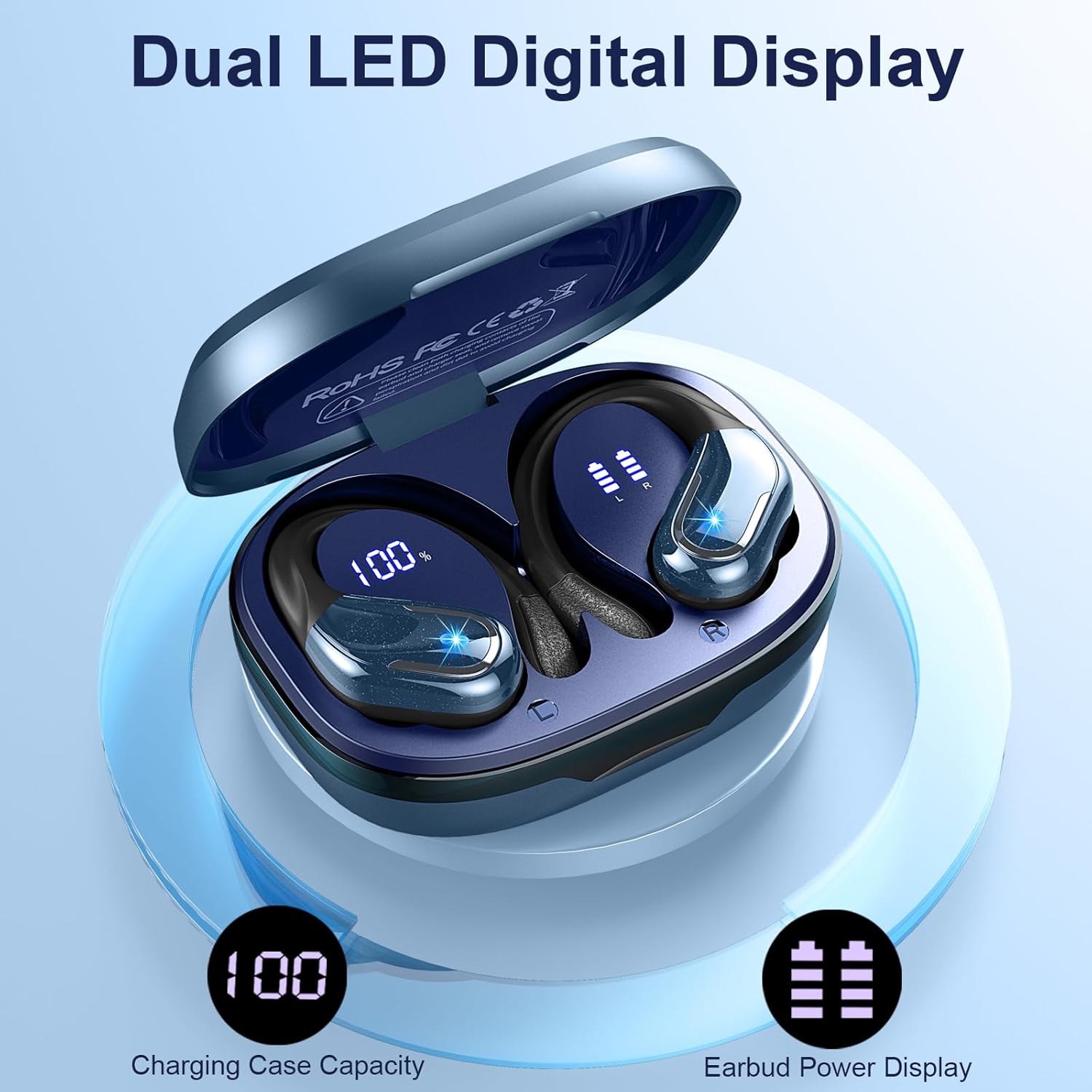 Thumbnail 5 de Wireless Earbuds Sport with 75Hrs Battery, Bluetooth 5.4 and IP7 Waterproof for Workout