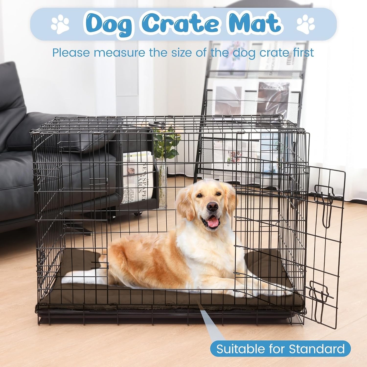 Detalle de Baodan Washable XXL Dog Bed for Large Dogs (122x75 cm) – Soft, Anti-Slip Crate Mat