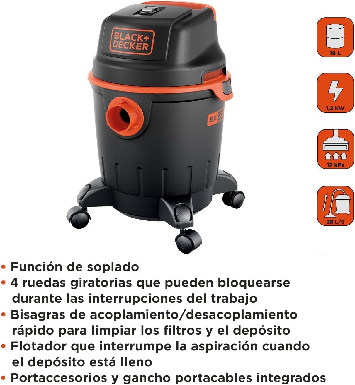 Thumbnail 1 de Black+Decker BXVC20PE Aspirador Multiuso Sólidos y Líquidos 💧