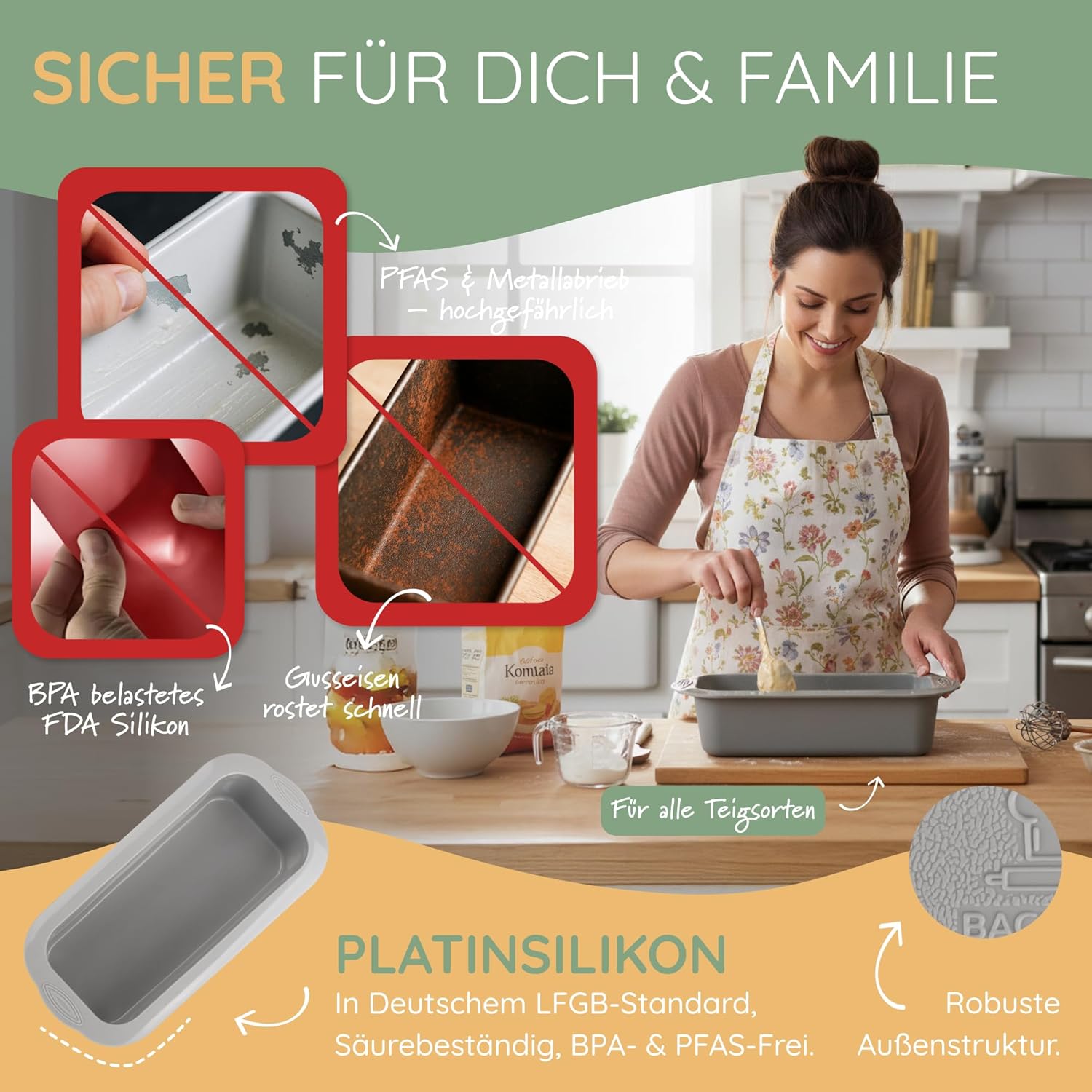 Thumbnail 4 de Backefix Brotbackform Silikon 26 cm 2100 ml