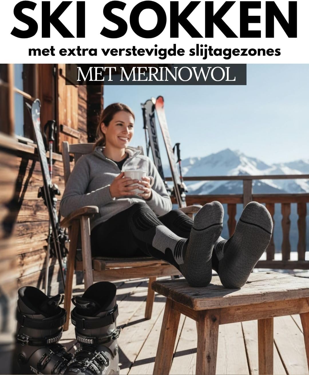 Thumbnail 1 de Merino skisokken voor dames, 2 paar