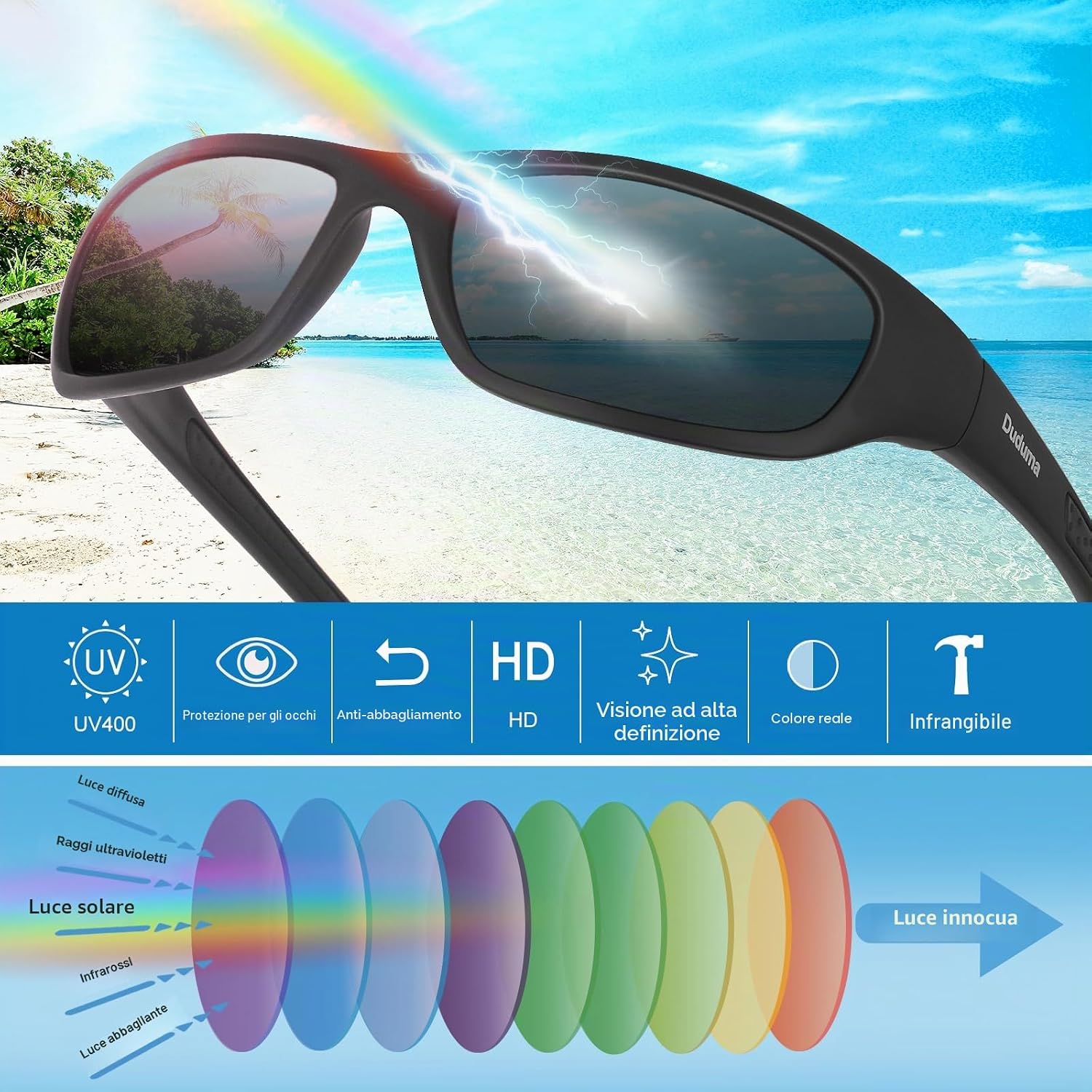 Thumbnail 2 de Duduma Occhiali Da Sole Polarizzati Sportivi UV400 – Un partner versatile per sport e tempo libero