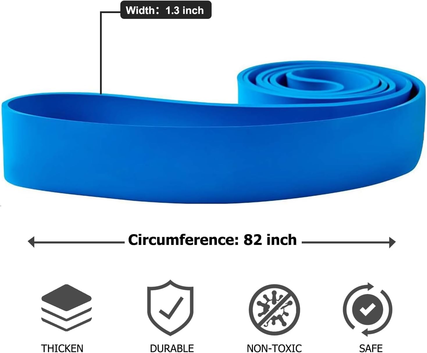 Detalle 2 de WSAKOUE Pull-Up Assistance Band, Blue Natural Rubber for Training