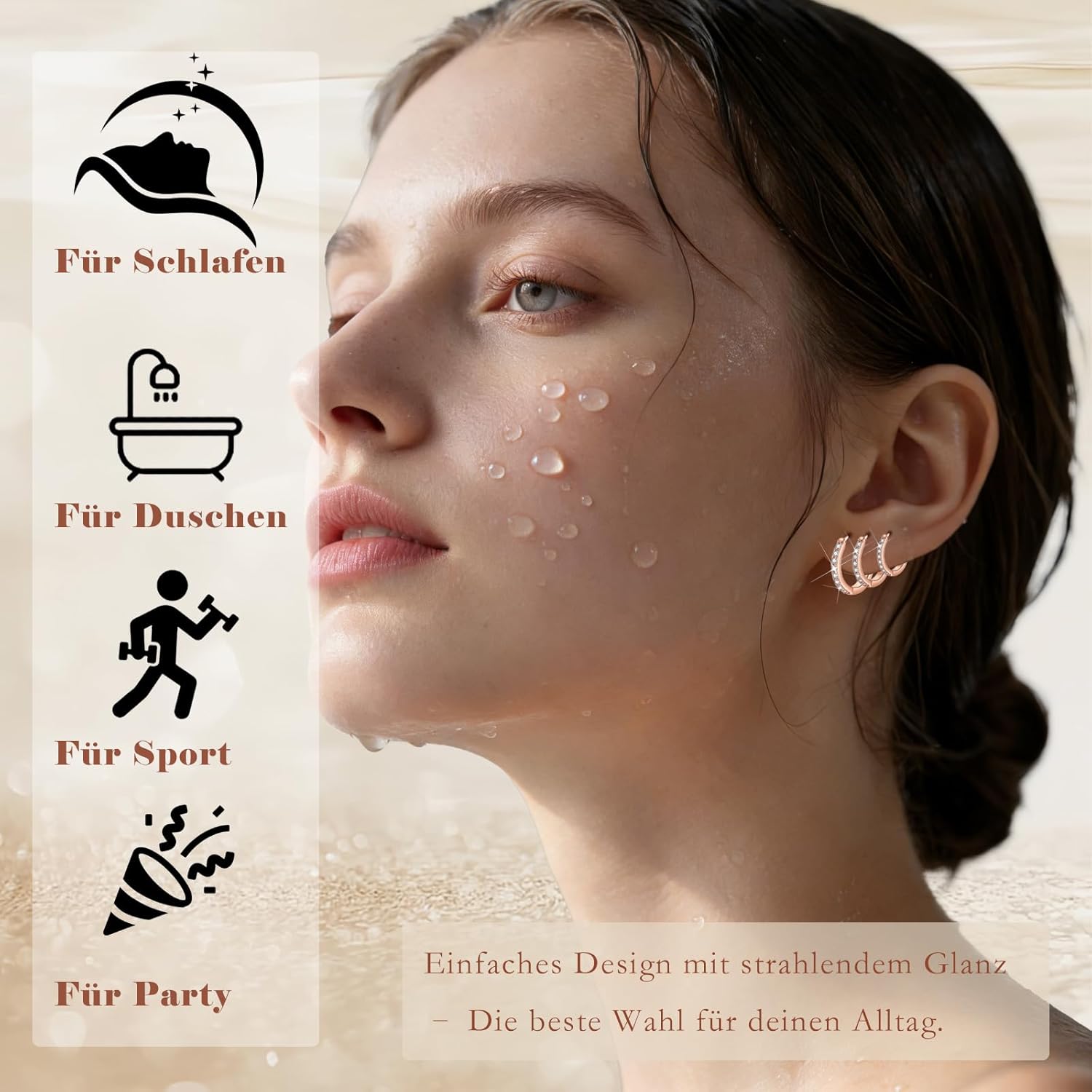 Thumbnail 2 de Hasnsofie Silbere Creolen Damen Set 3 Paare 12mm
