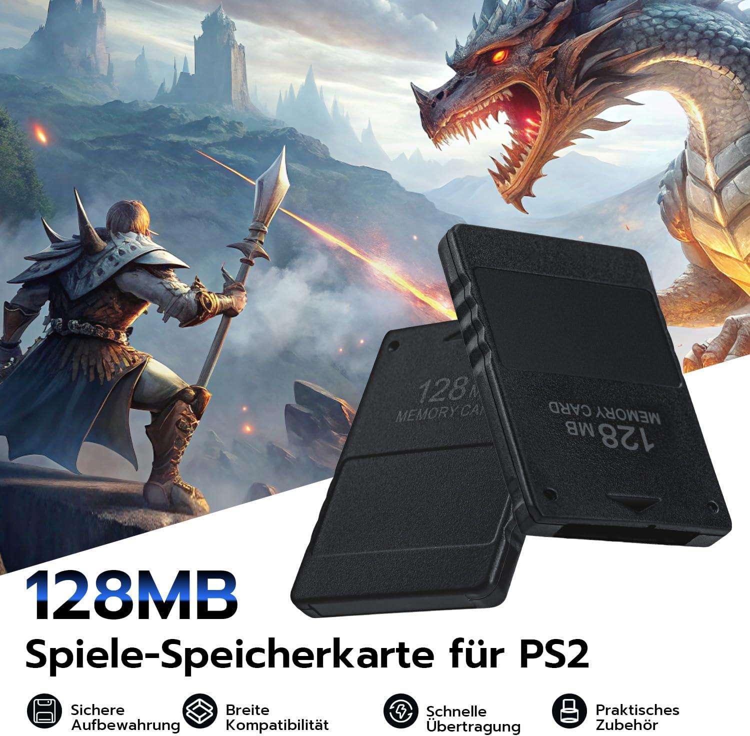 Thumbnail 1 de Wigearss Gaming Speicherkarte mit 128 MB (High Speed) für PS2