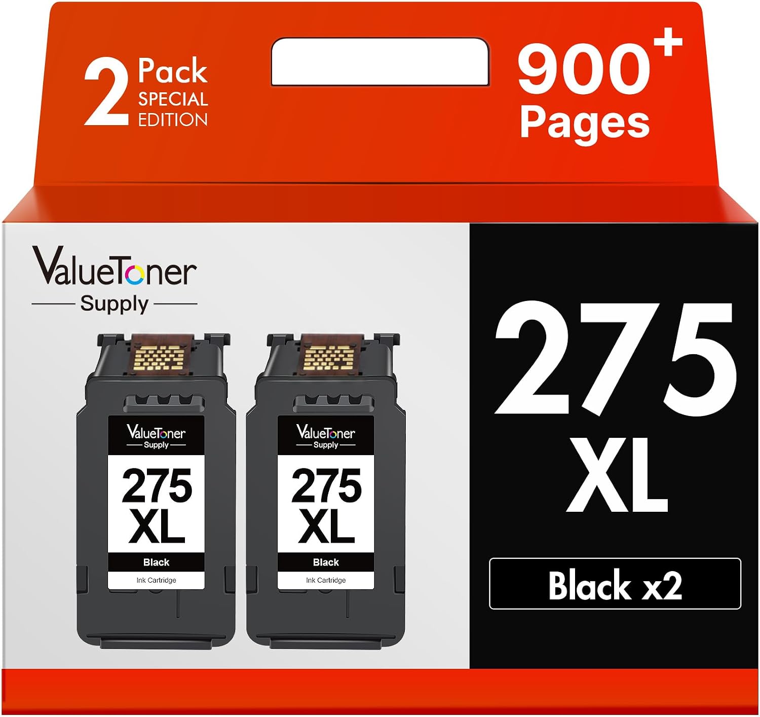 Detalle de Valuetoner Supply PG-275XL Black Ink Cartridge, 2-Pack for Canon PIXMA