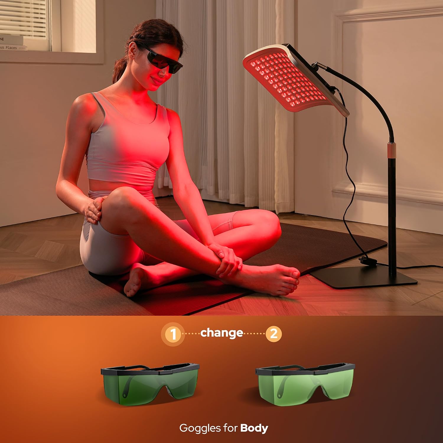 Detalle de SUNKENET LTFL002 Red Light Panel, 660 nm Red and 850 nm Infrared, 25 W