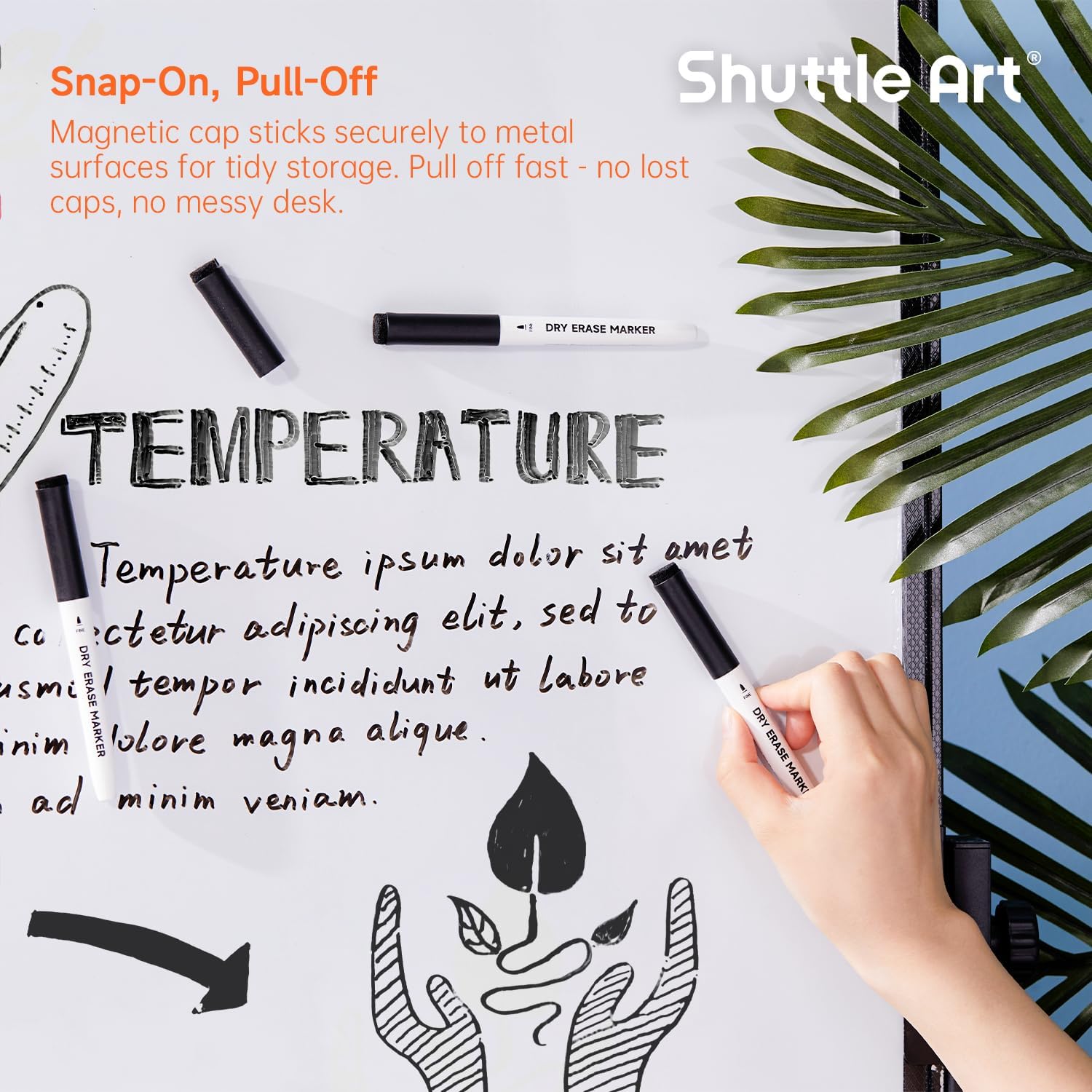 Thumbnail 5 de Shuttle Art Dry Erase Markers 15-pack black 🖊️