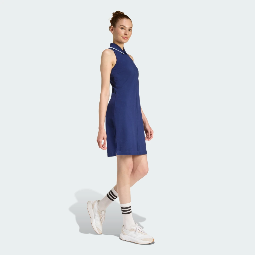 Detalle de Vestido con diseño bordado Seasonal Essentials Colorpop Azul de Adidas