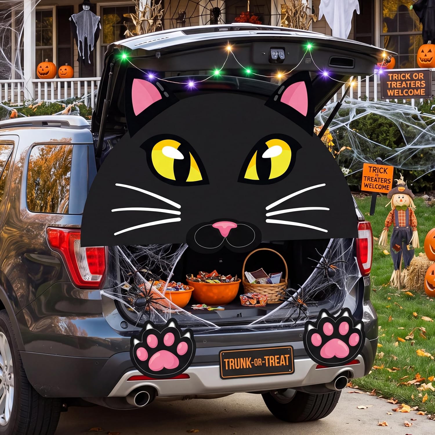 Detalle 2 de JOYIN Black Cat Trunk-or-Treat Car Decoration Kit with Paper Stickers