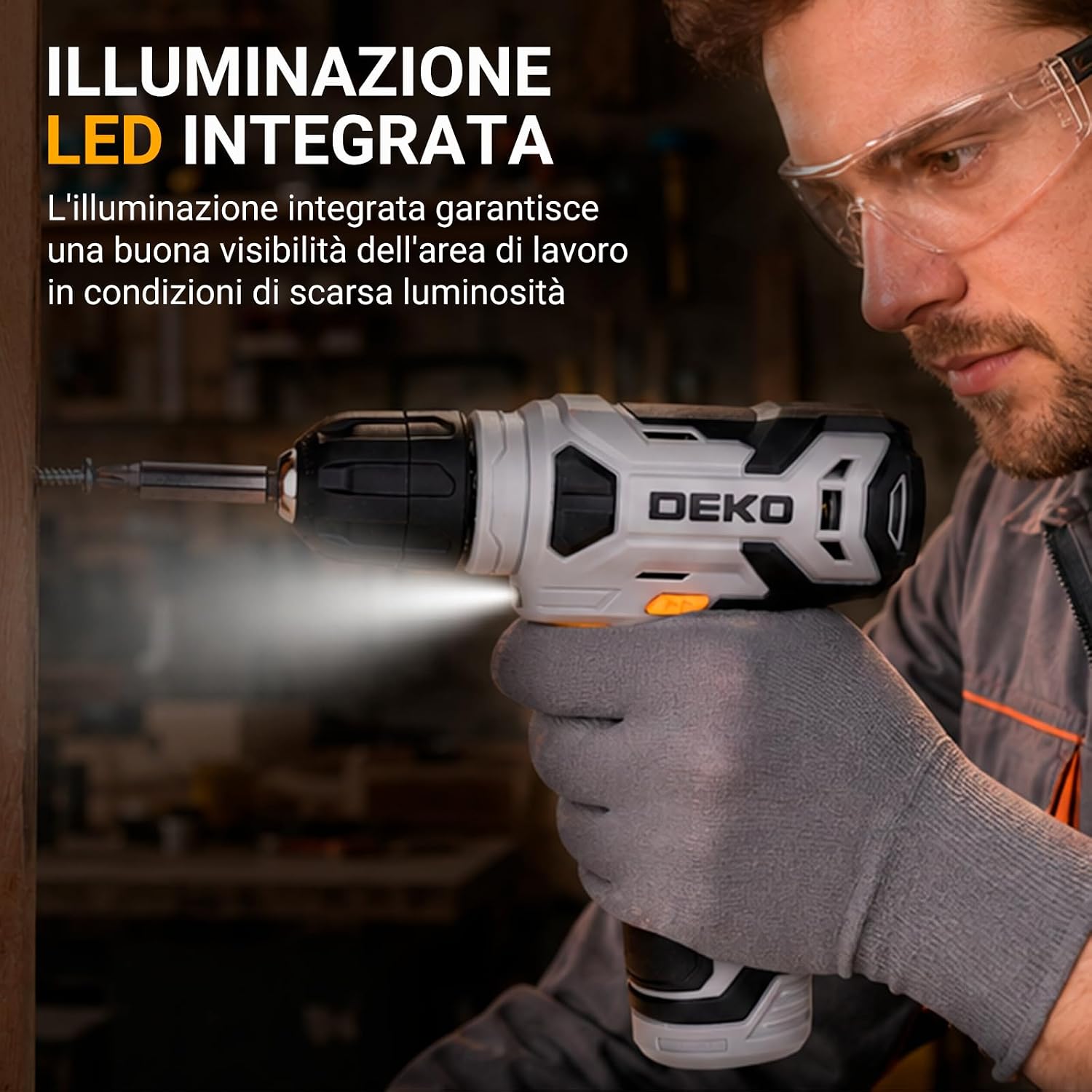 Thumbnail 6 de DEKO Cassetta Attrezzi Completa con Trapano Avvitatore 8V: Set da 126 pezzi in valigetta robusta