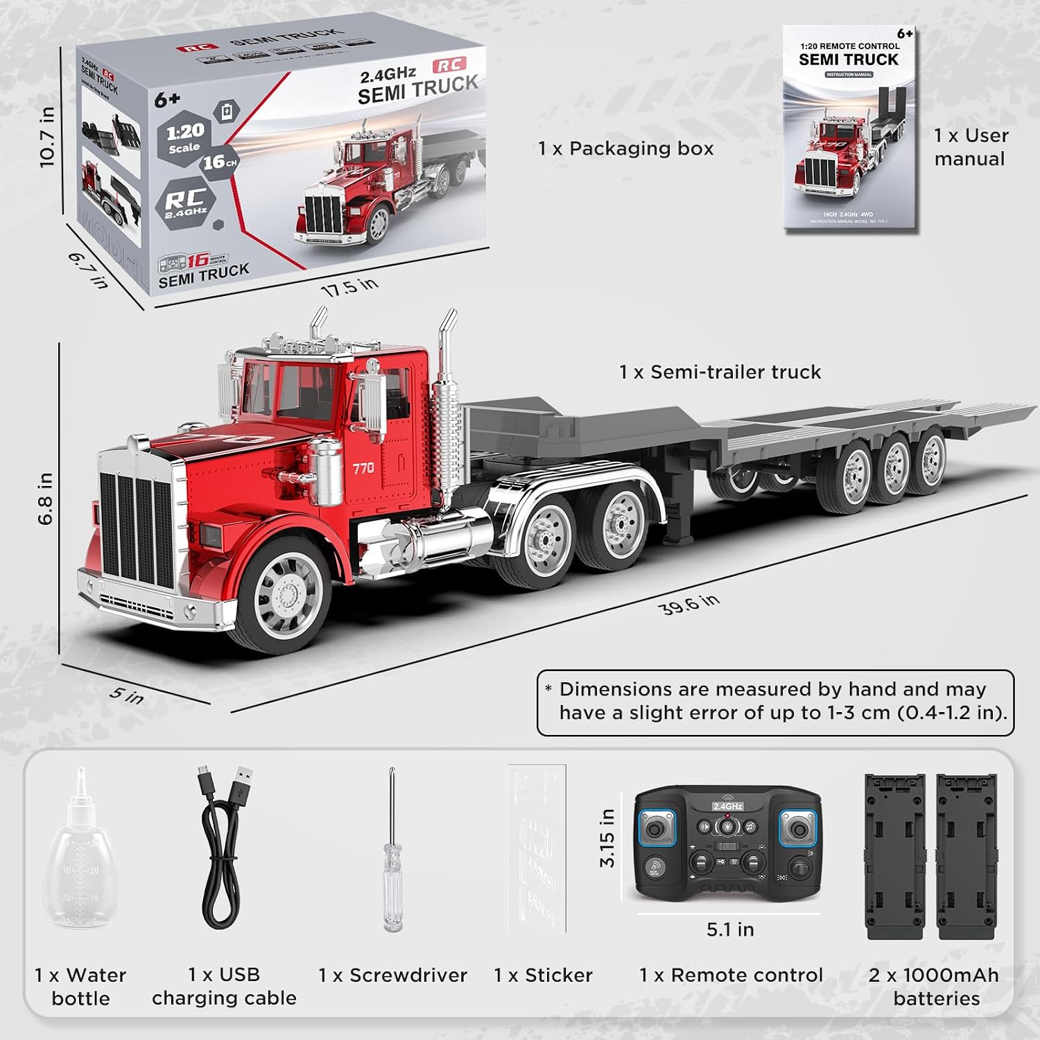Thumbnail 6 de KIDMARKT RC Semi-Trailer Truck 39.6-Inch