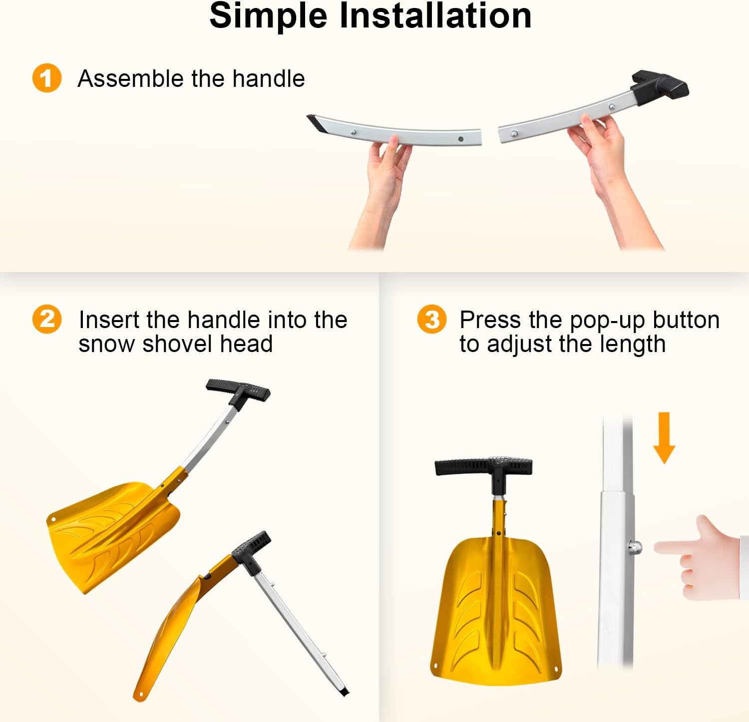 Thumbnail 4 de ARTIPOLY Snow Shovel 76 cm extendable ❄️🛠