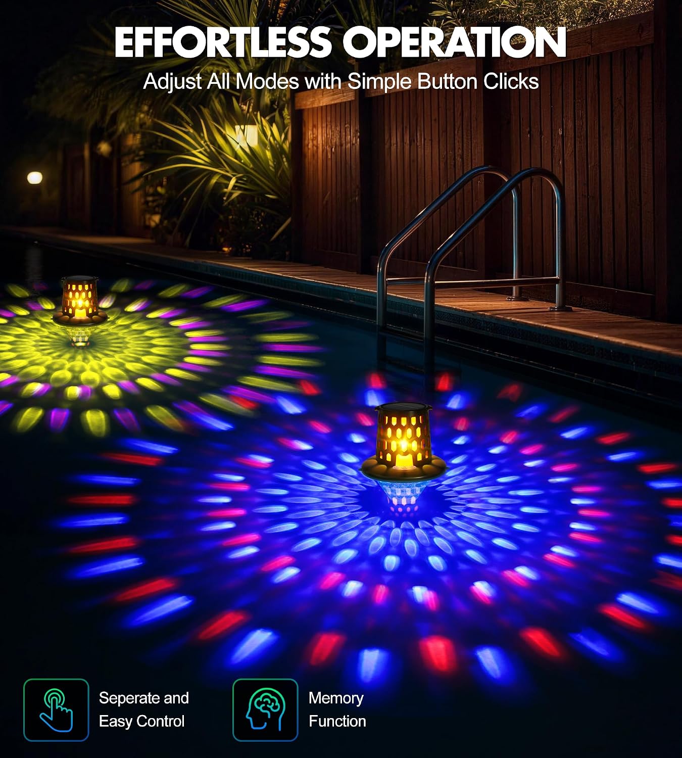 Thumbnail 4 de LuxBlue Luces Piscina Solares: Espectáculo de llamas y luces subacuáticas para piscinas y jardines