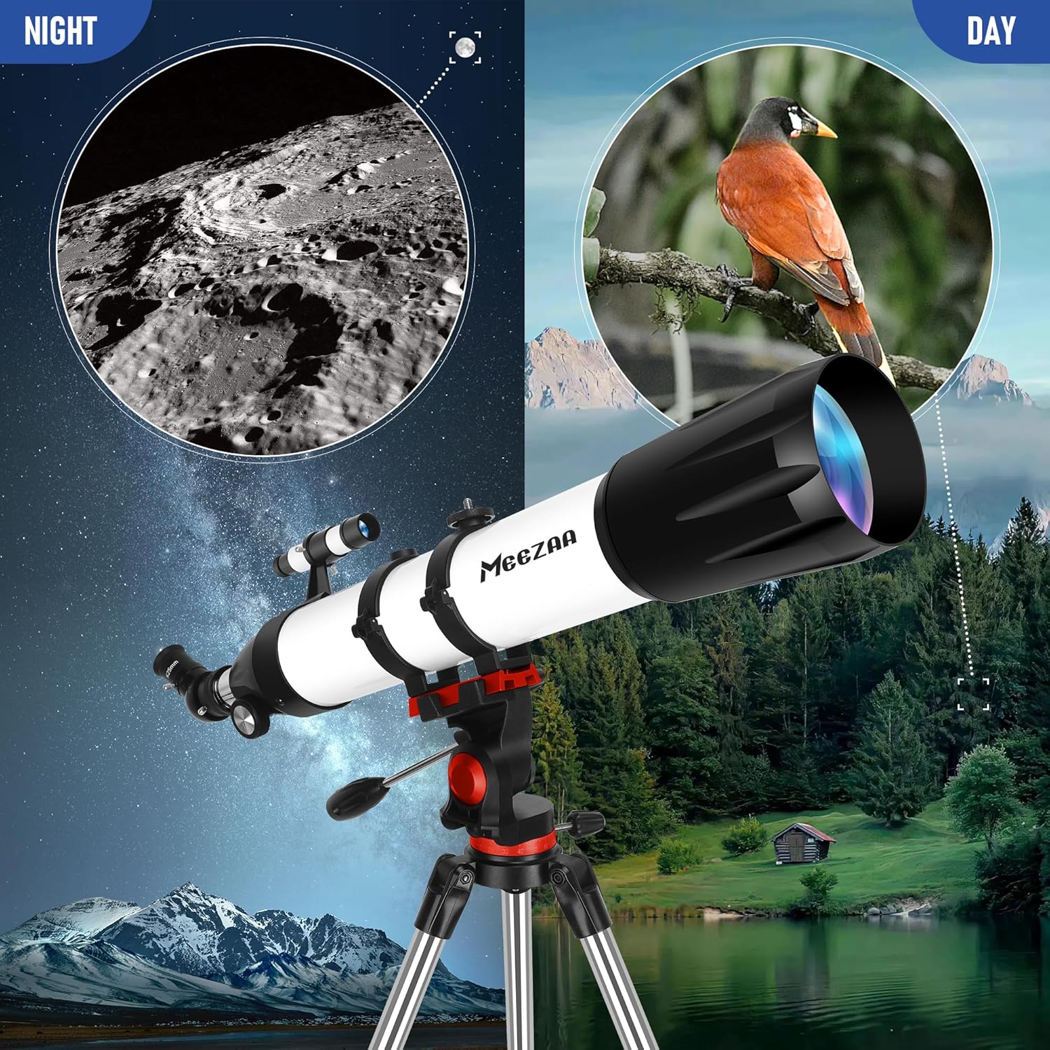 Thumbnail 6 de MEEZAA Telescope 90mm Aperture 800mm Refractor