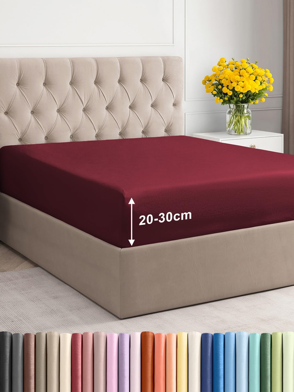 Detalle de Drap Housse 120x200 Bonnet 30 cm