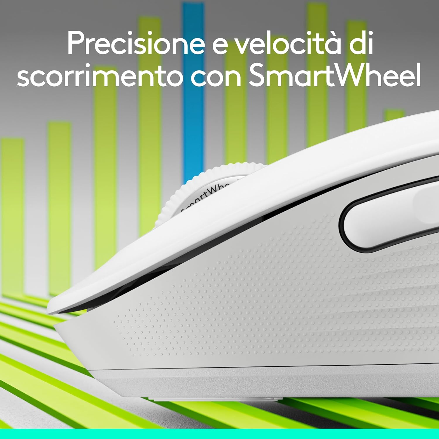 Detalle de Logitech Signature M650 Wireless Mouse – Bianco, per mani di piccole dimensioni, silenzioso e multi‑dispositivo