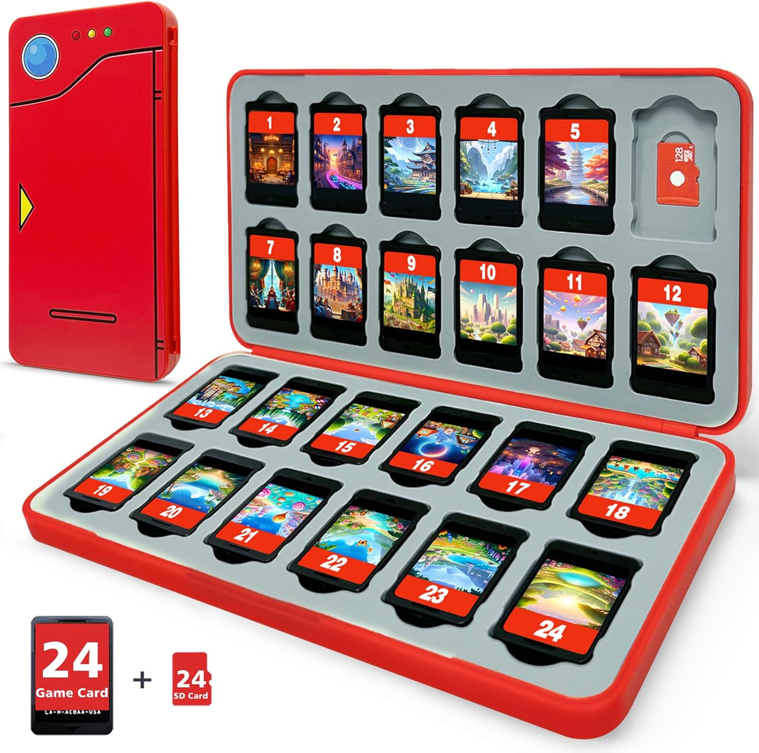 Thumbnail 6 de FUNLAB Switch 2 Spiele Aufbewahrung Box für bis zu 24 Spielkarten & 24 Micro-SD