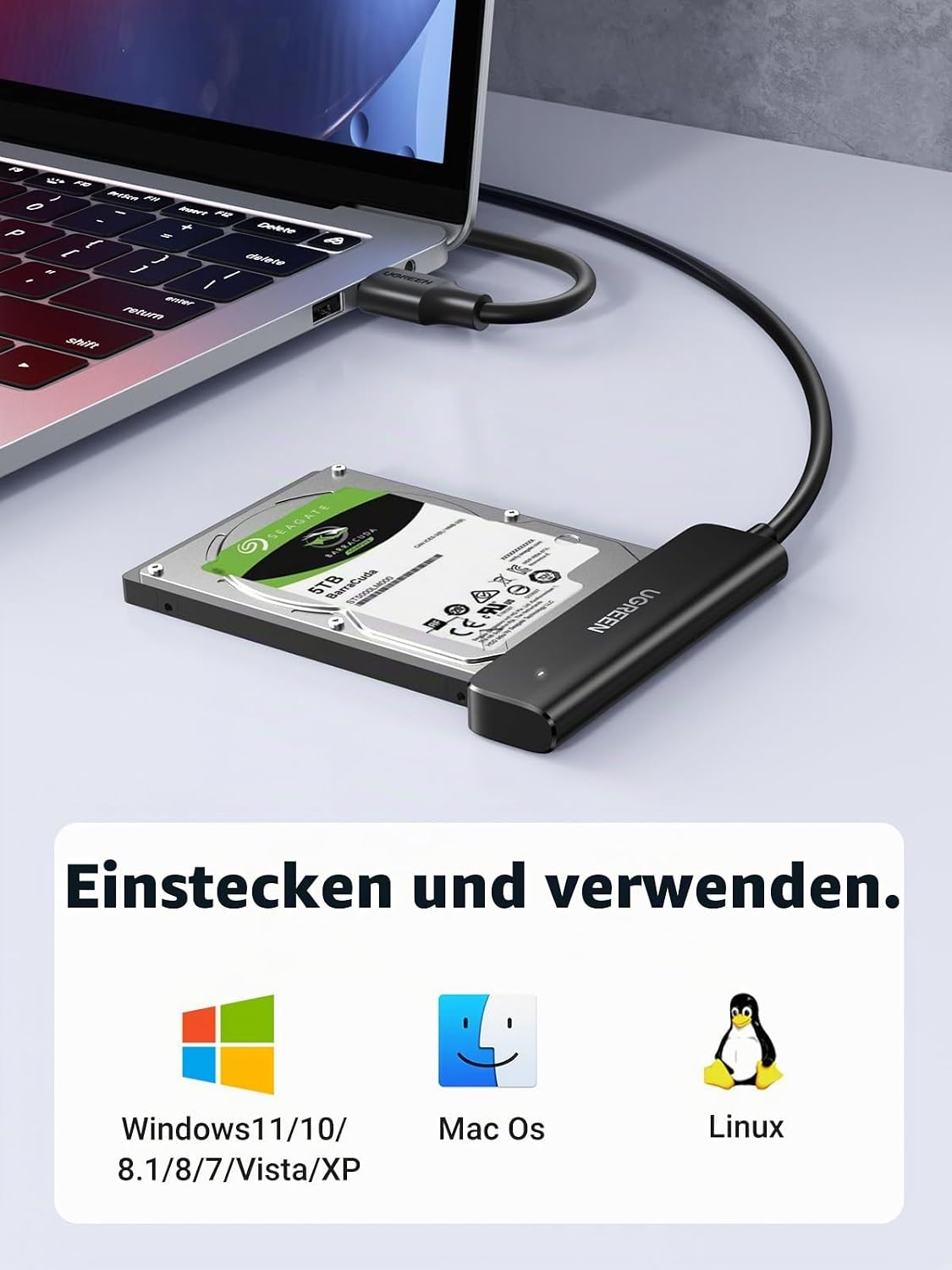 Detalle 1 de UGREEN SATA Adapter für 2,5 Zoll SSD