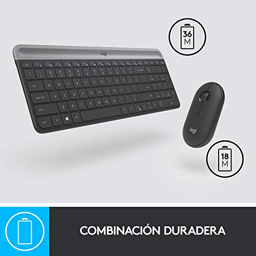 Detalle de Logitech MK470 Combo: Teclado y Ratón Inalámbricos para Windows (Negro)