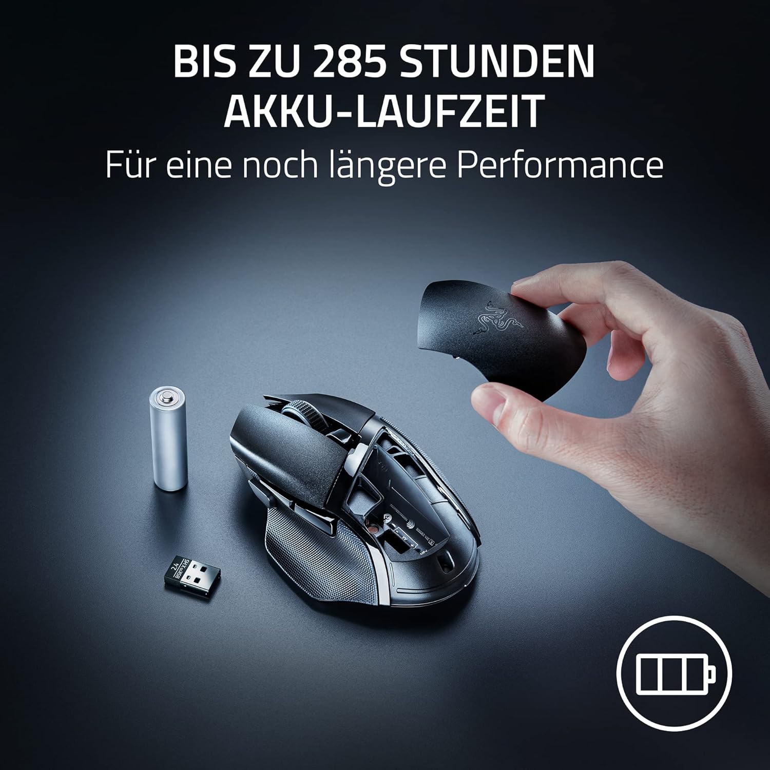 Thumbnail 3 de Razer Basilisk V3 X HyperSpeed – kabellose Gaming-Maus mit ergonomischer Form, 9 Tasten und 5G 18K Optical Sensor (Schwarz)