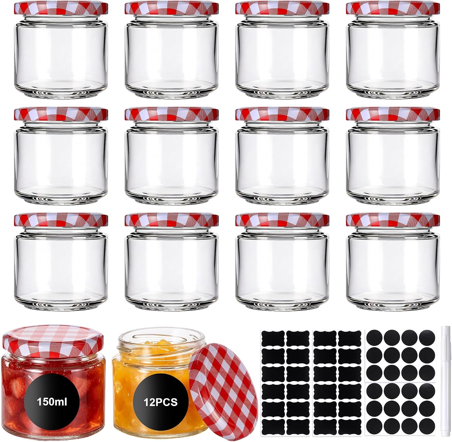 Detalle de Hejo syltburkar, 12-pack à 150 ml med skruvlock i glas