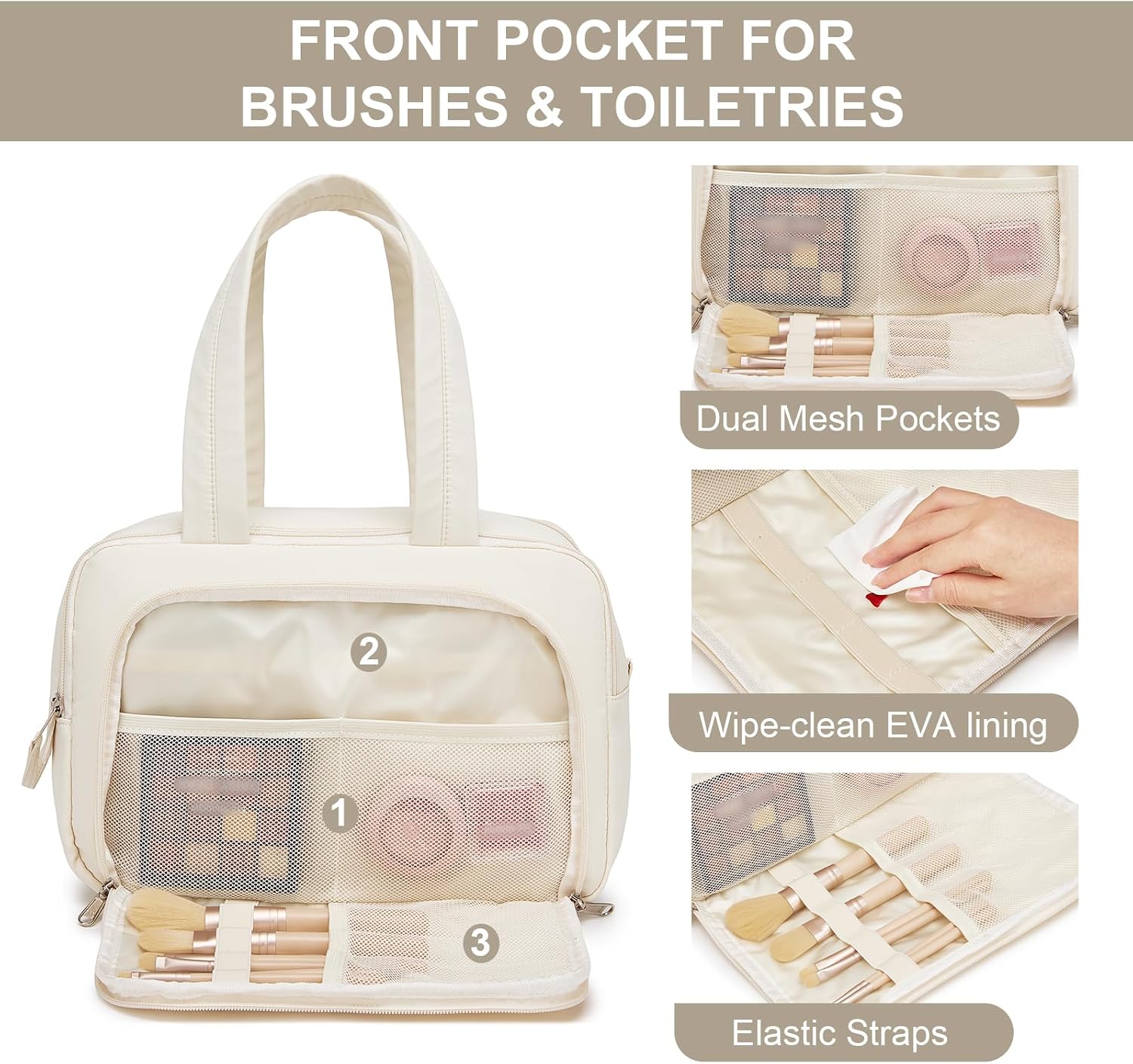 Thumbnail 5 de Kono Toiletry Bag for Travel – Waterproof, Large Capacity with Wide Opening