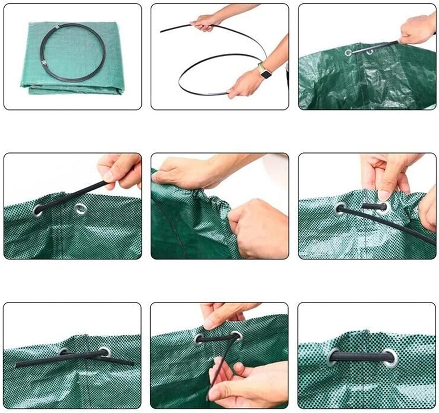 Thumbnail 3 de ZUCKLIGHT Heavy Duty Garden Waste Bags 120 Litre – 3 Reusable Builders Bags with Handles (Green)