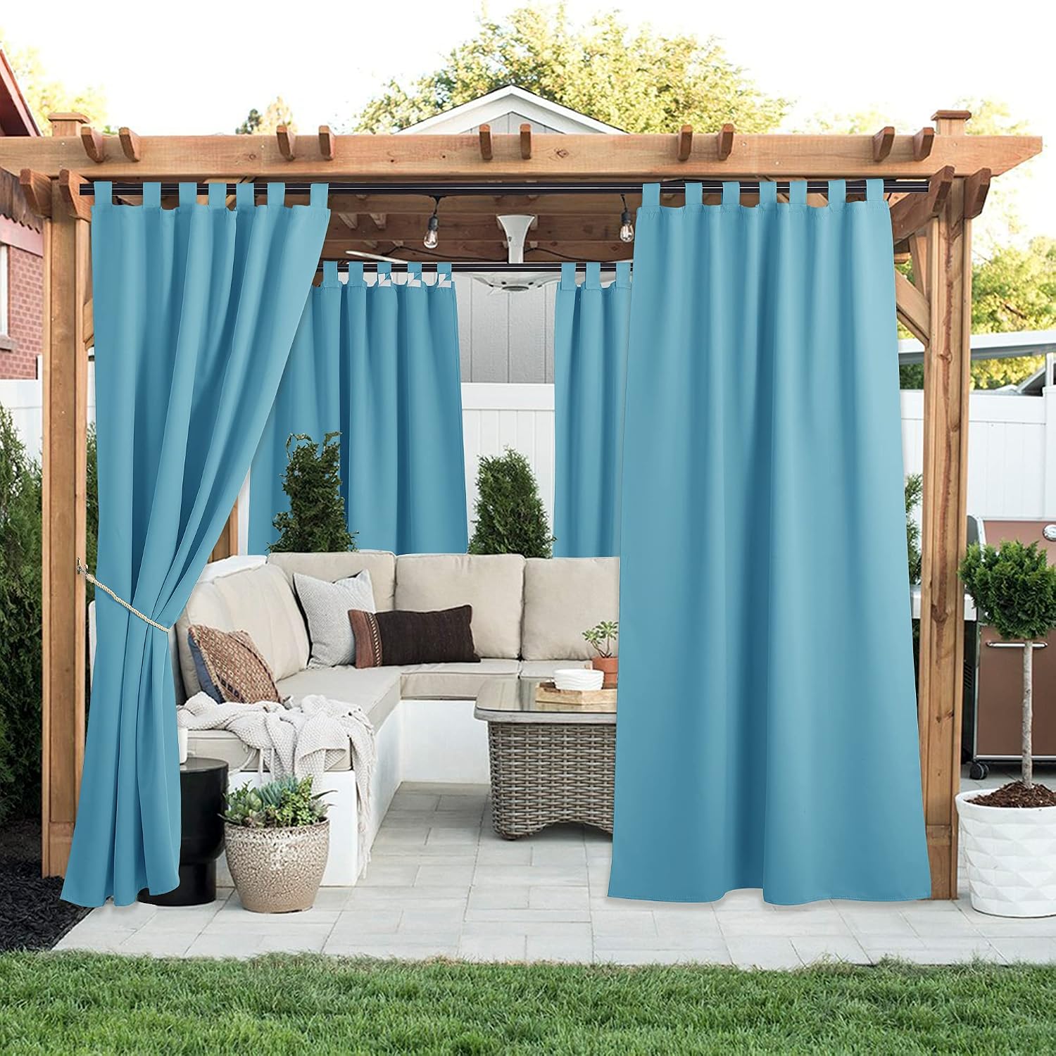 Thumbnail 1 de NICETOWN Outdoor Curtains W52 x L108
