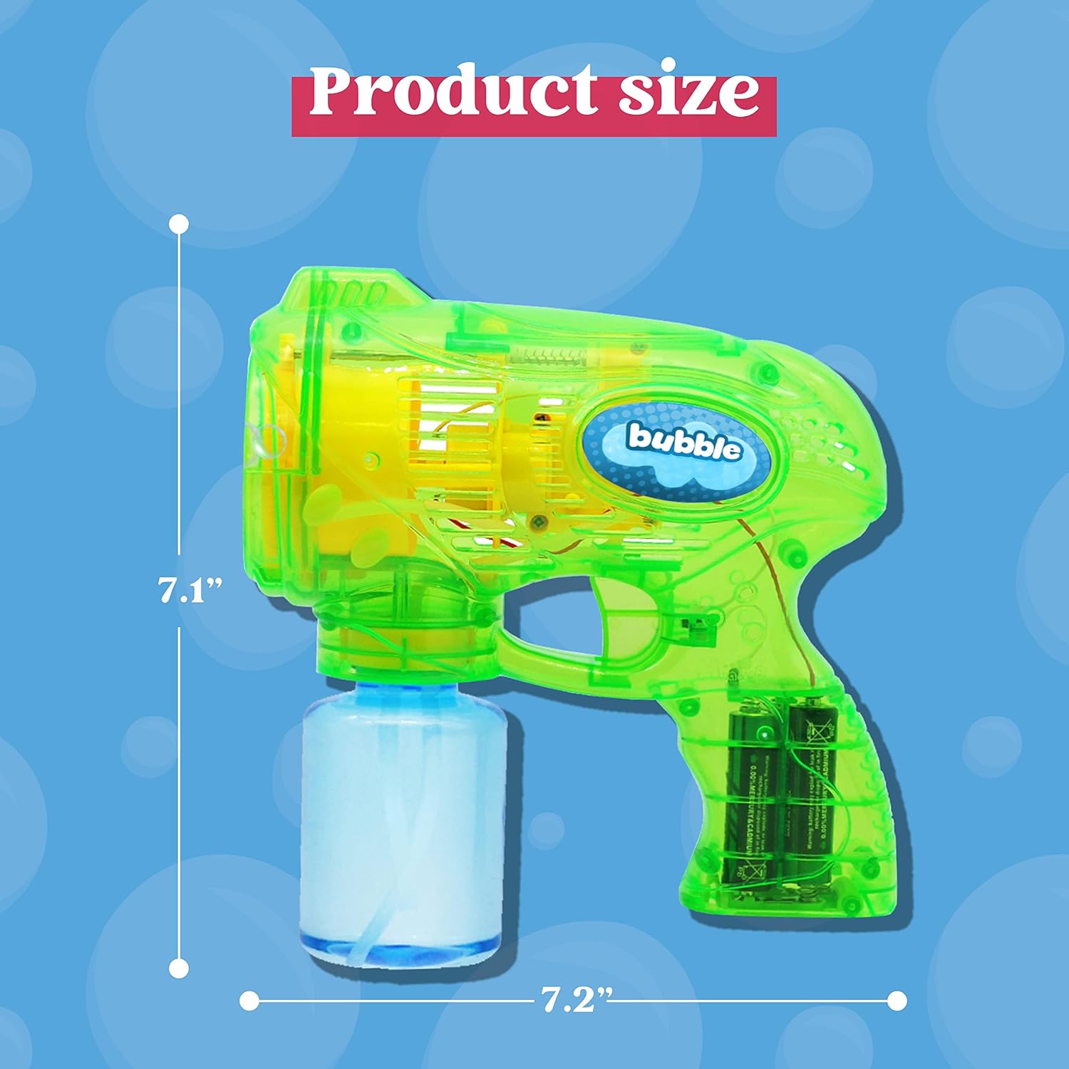 Detalle de JOYIN 3 Packs Bubble Guns with 3 Solutions: A Fun, Safe Bubble Maker Kit for Kids