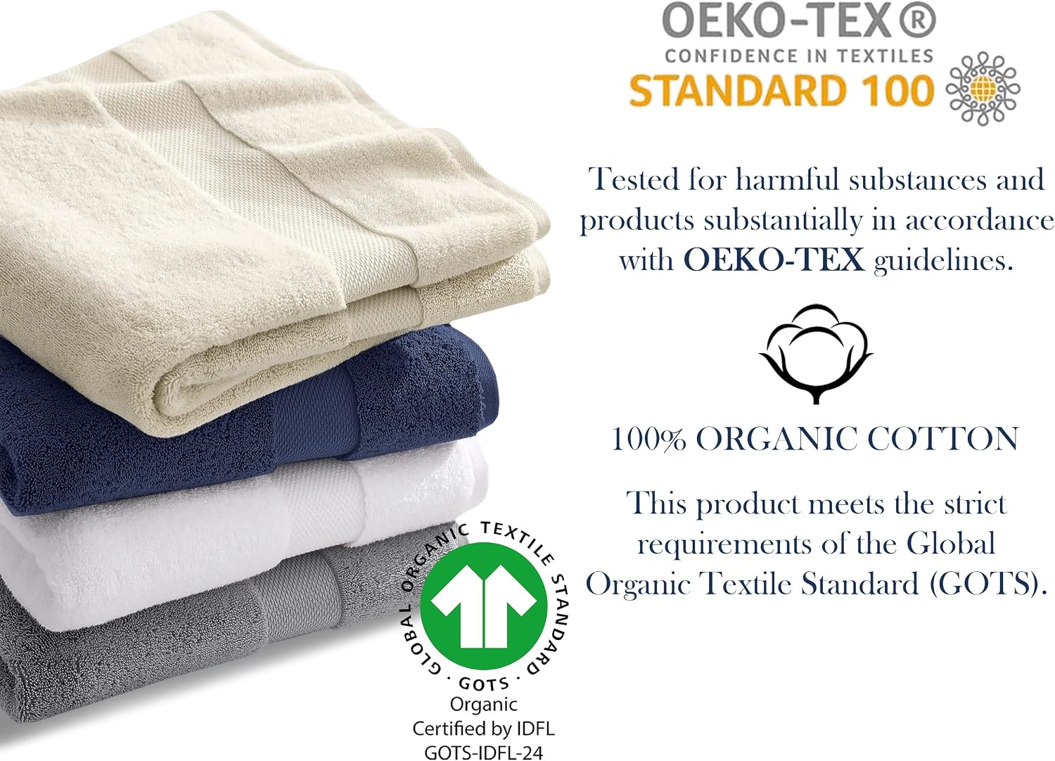 Detalle 2 de Delara Organic Cotton Washcloths 650 GSM