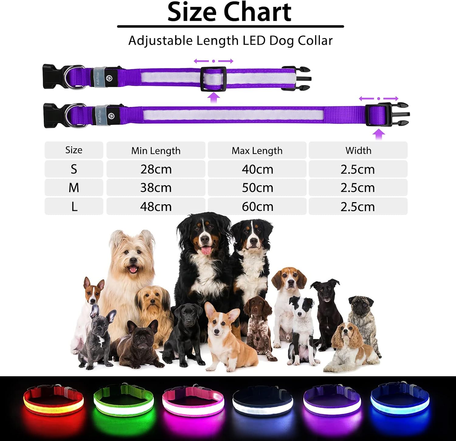 Detalle 2 de Leuchthalsband Hund mit LED 7 Farben