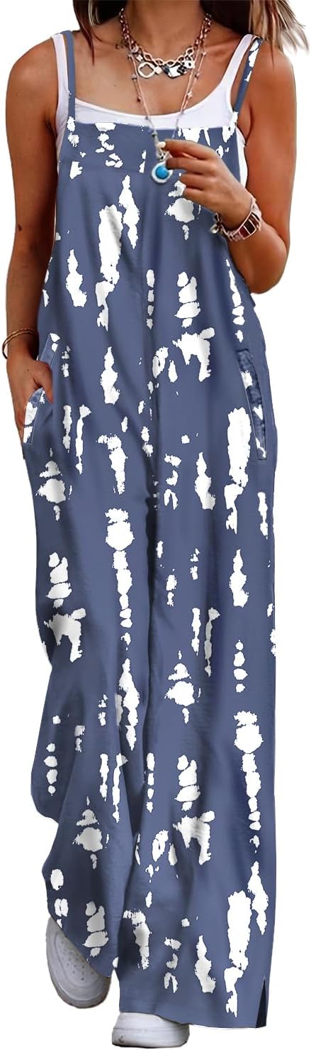 Thumbnail 6 de YESNO women’s cotton summer dungarees with adjustable spaghetti straps and pockets (wide-leg overalls)