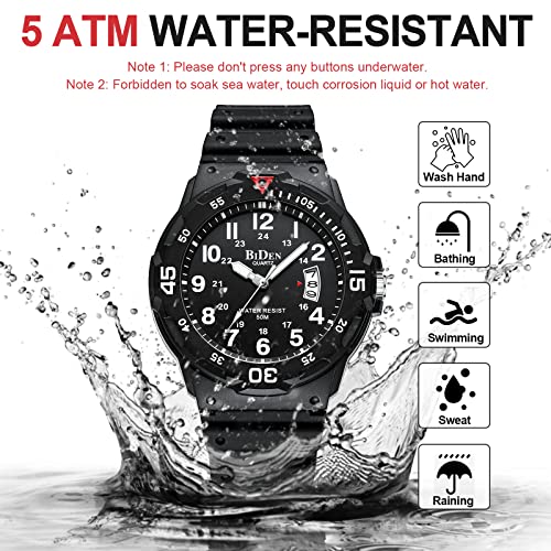Thumbnail 8 de HANPOSH Orologio Uomo Analogico Quarzo Impermeabile con Data Luminosa – 44 mm, 5ATM