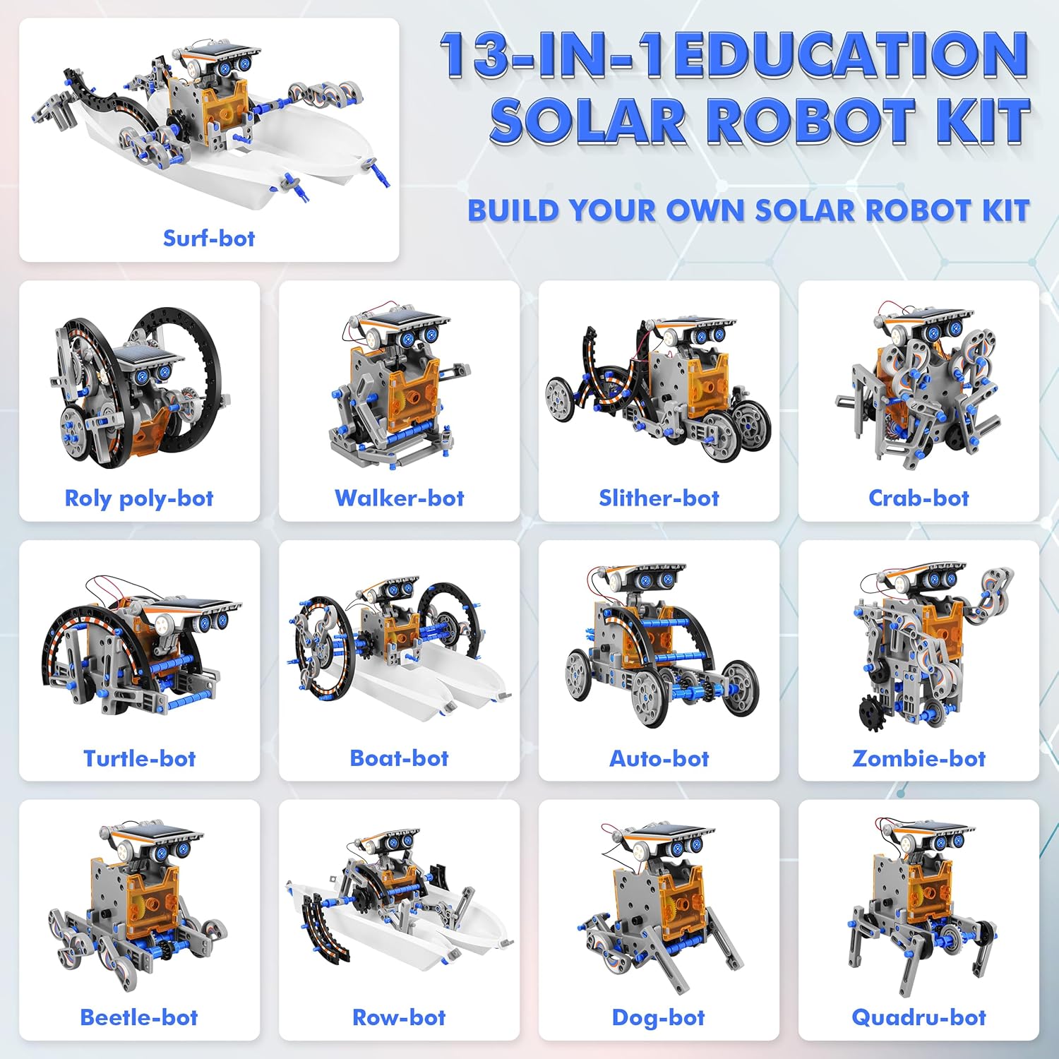 Detalle de Bottleboom STEM 13-in-1 Solar Robot Kit for Kids 🤖