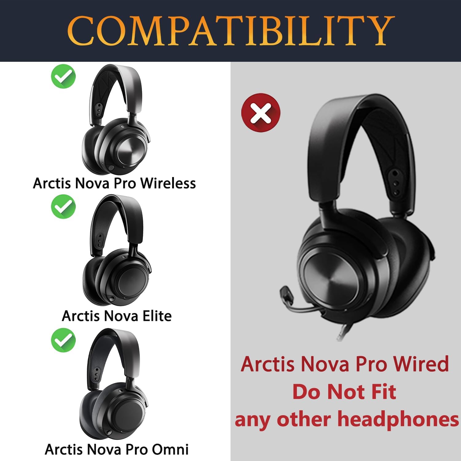 Thumbnail 1 de SOULWIT Arctis Nova Pro Wireless／Nova Elite対応 交換用イヤーパッド ブラック