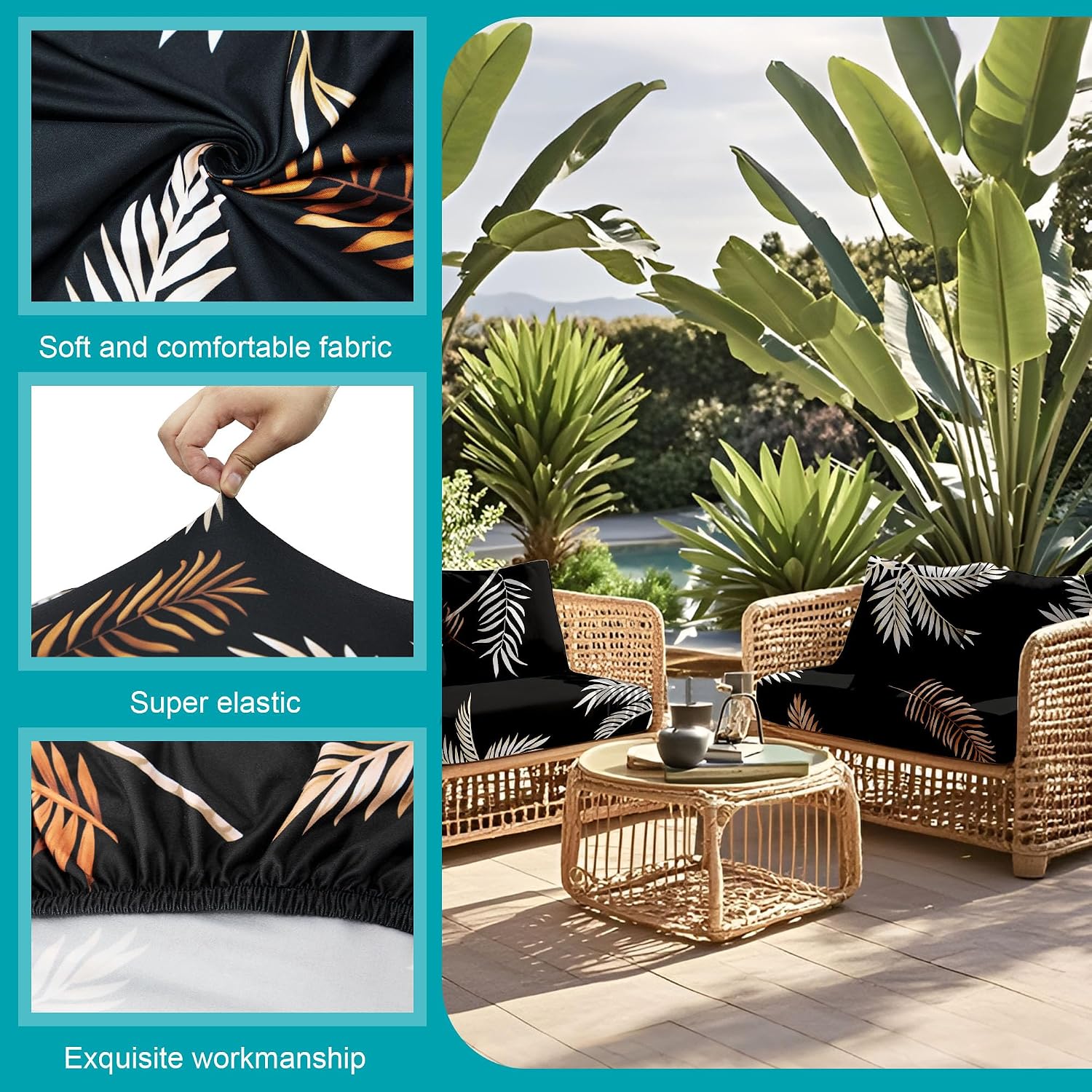Detalle 2 de Outdoor Cushion Covers, 14-Piece Set