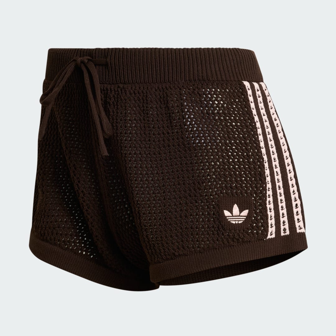 Detalle de Pantalones cortos de punto de gancho Adidas - Marrón