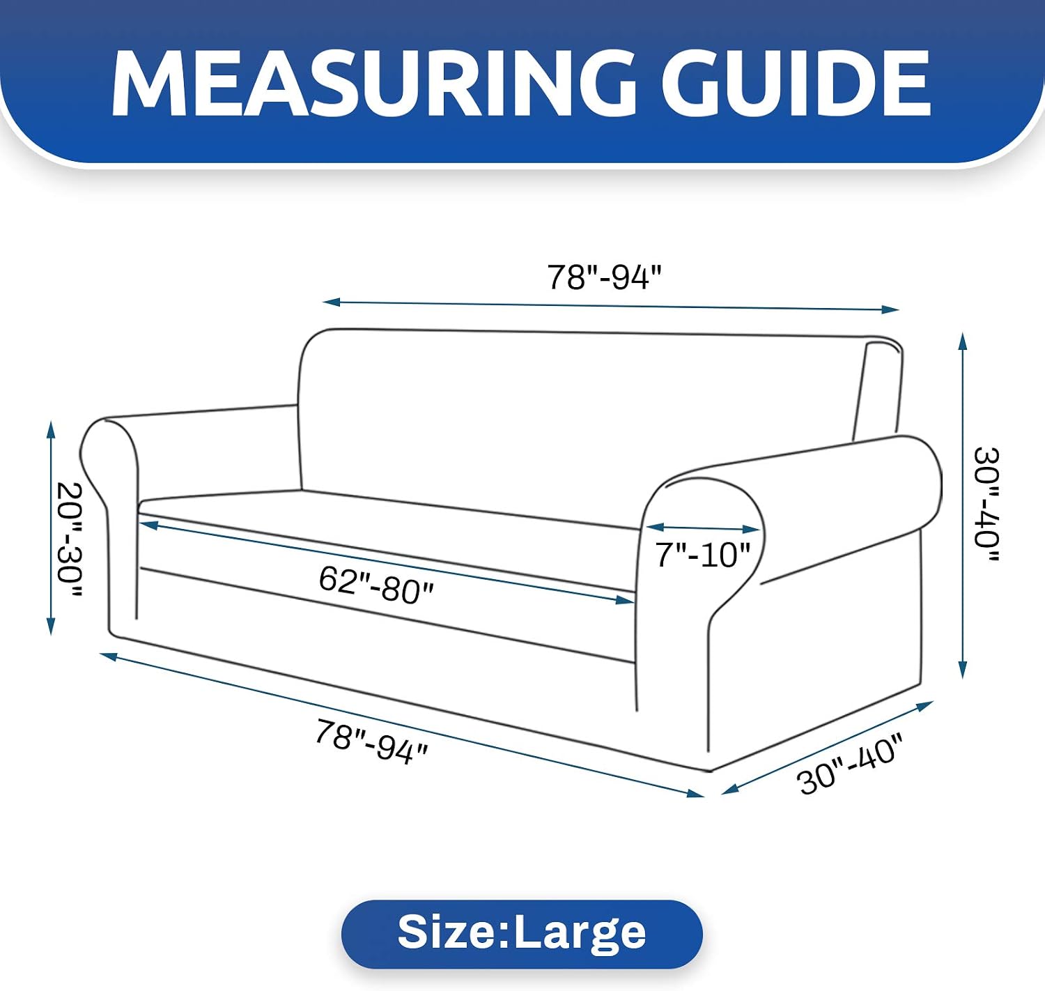 Thumbnail 3 de KEKUOU Stretch Sofa Cover Slipcover for 3-Cushion Sofa (78"–94"), Jacquard Large Chocolate