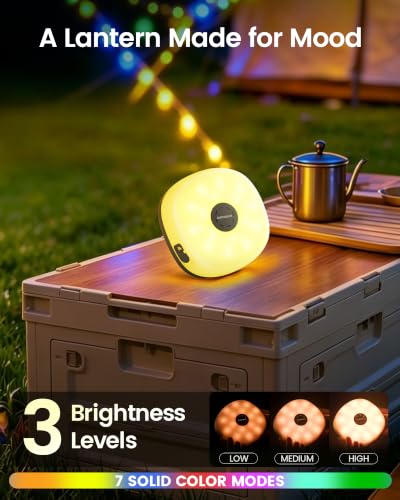Detalle de Glocusent Rechargeable Camping Light with 10m Camping String Light and 130 LEDs