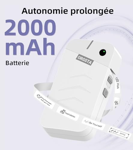 Detalle de ORGSTA S001 Étiqueteuse Bluetooth Imprimante d'Étiquettes Autocollantes