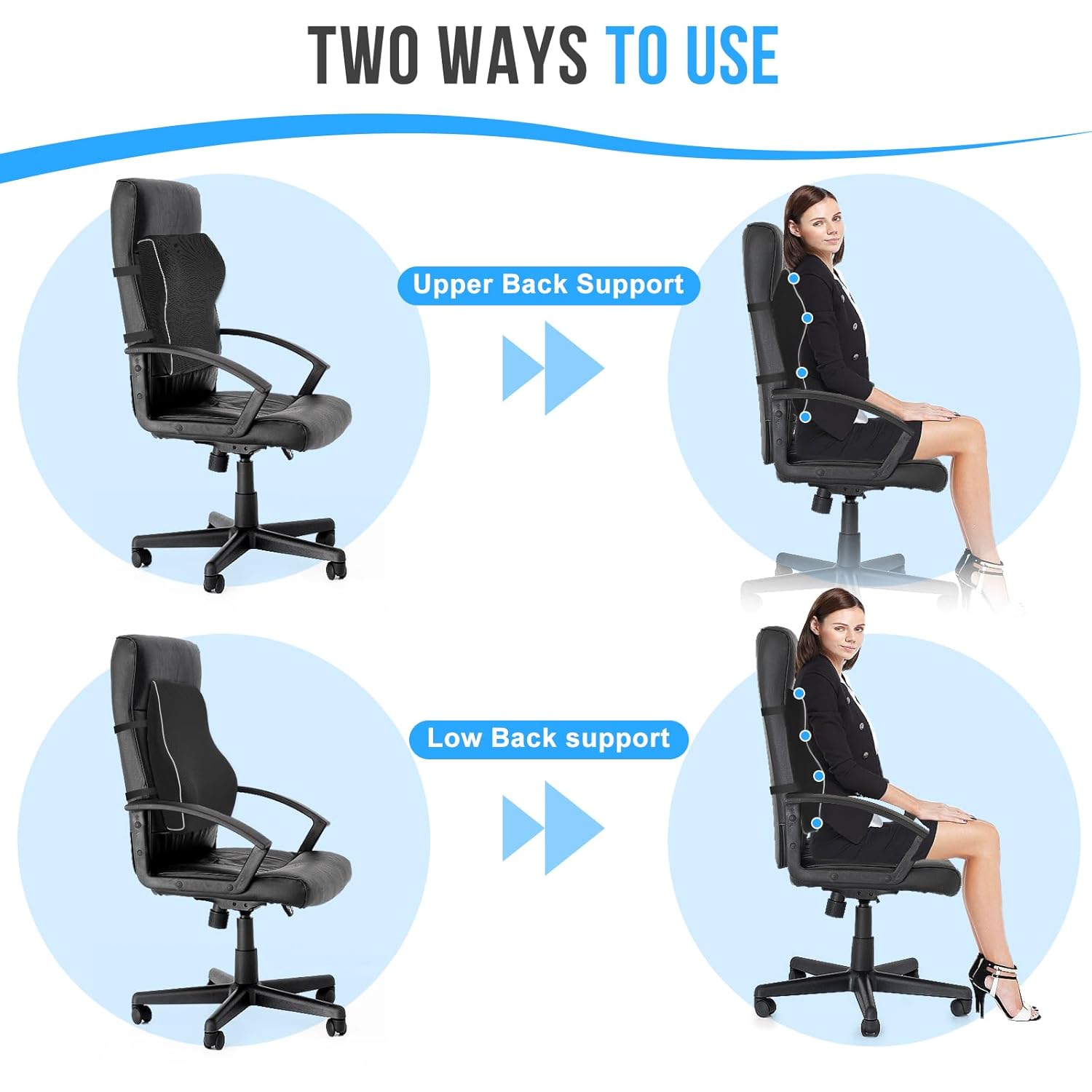 Thumbnail 3 de Lumbar Support Cushion, Memory Foam Back Support For Office Chairs and Car Seat, Mesh Back Rest for Gaming Chair, Memory Foam Pillow, Desk Chair Cushion, Breathable & Washable Cover, Adjustable Straps
Lumbar Support Cushion, Memory Foam Back Supp…