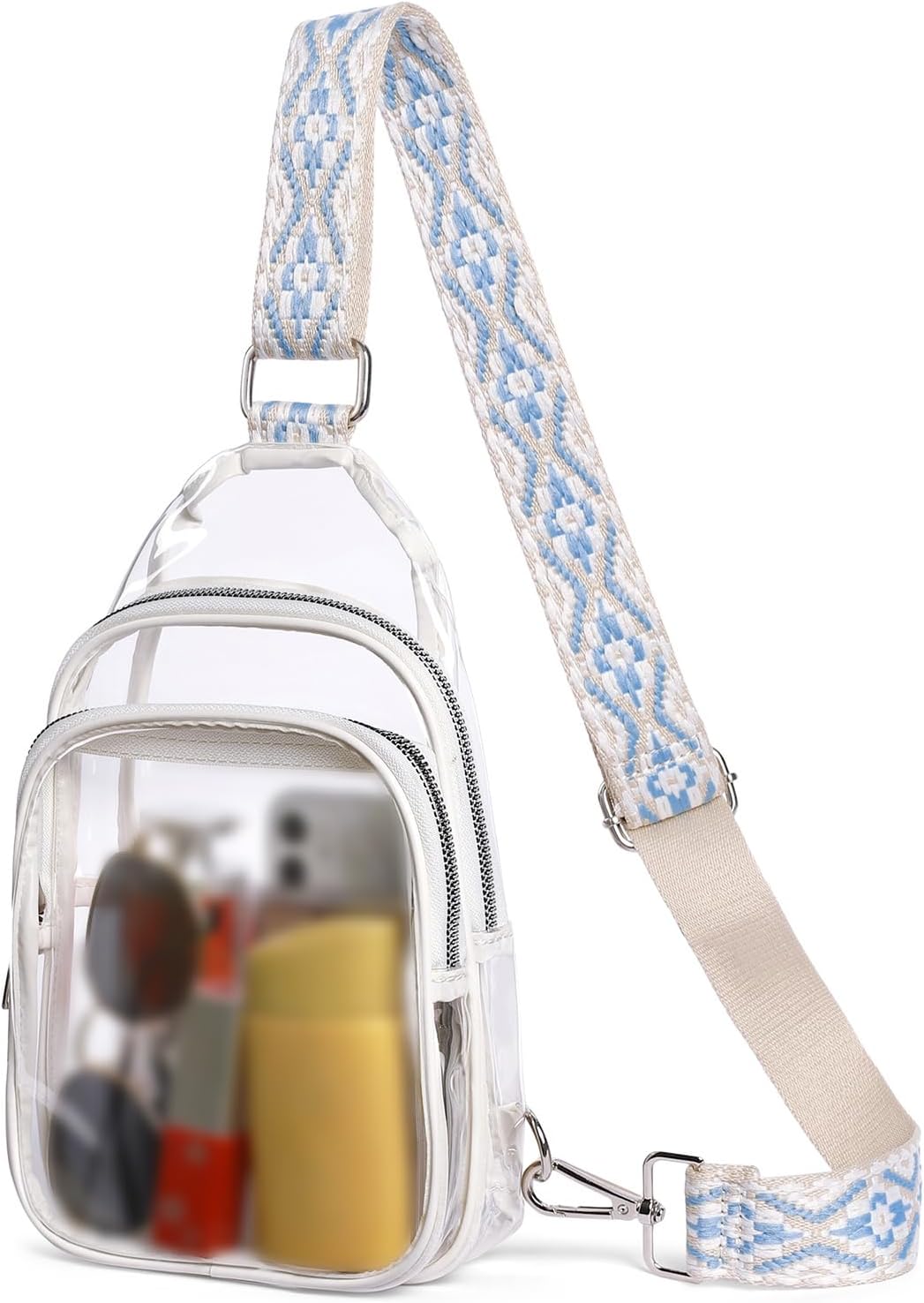 Detalle de CLUCI Clear Crossbody Bag in TPU