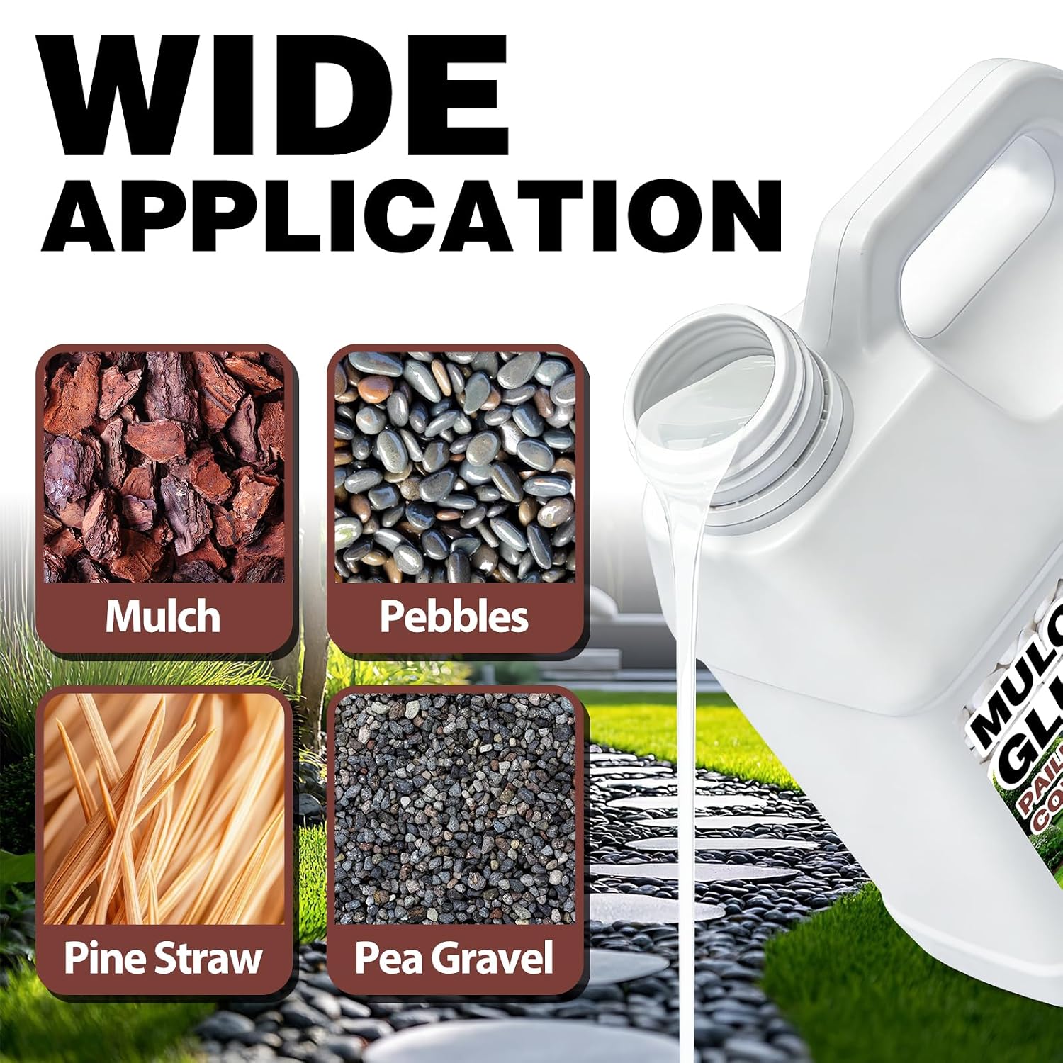Detalle 2 de 3Free Mulch Glue for Landscaping, 4L/1.05Gal Fast-Drying Waterproof Binder