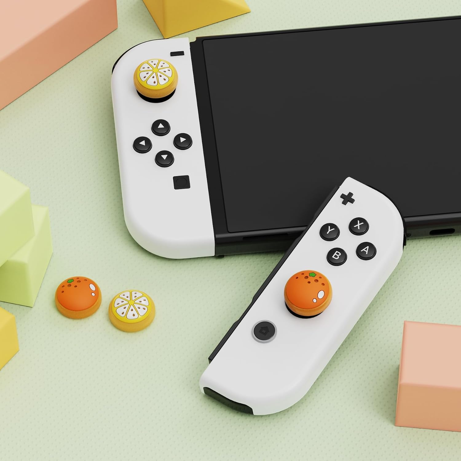 Thumbnail 1 de PlayVital Silicone Thumbstick Caps for Nintendo Switch, Switch Lite & OLED (Tangerine)